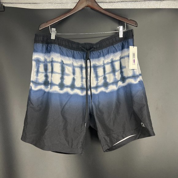 Calvin Klein Black and Blue Swim Trunks - Picture 1 of 10
